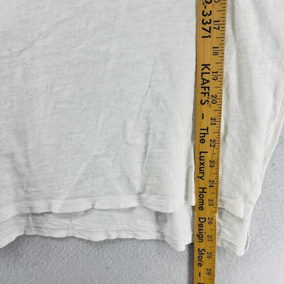EILEEN FISHER Top M Slub Jersey Organic Cotton Boat Neck Long Sleeve White - Picture 11 of 12
